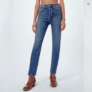 RE/DONE Denim High Rise Ankle Crop Jeans Mid 70s Size 29 Button Fly Vintage